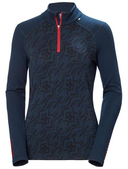 Helly Hansen Womens Lifa Merino Mid-Graphic 1/2 Zip Top